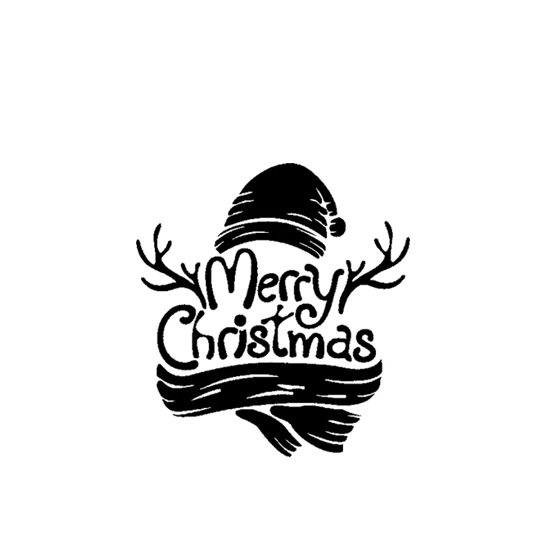 Car Stickers Merry Christmas Blessing Creative Combination Design PVC Car Decoration Accessories Decals Black/white,18cm*17cm