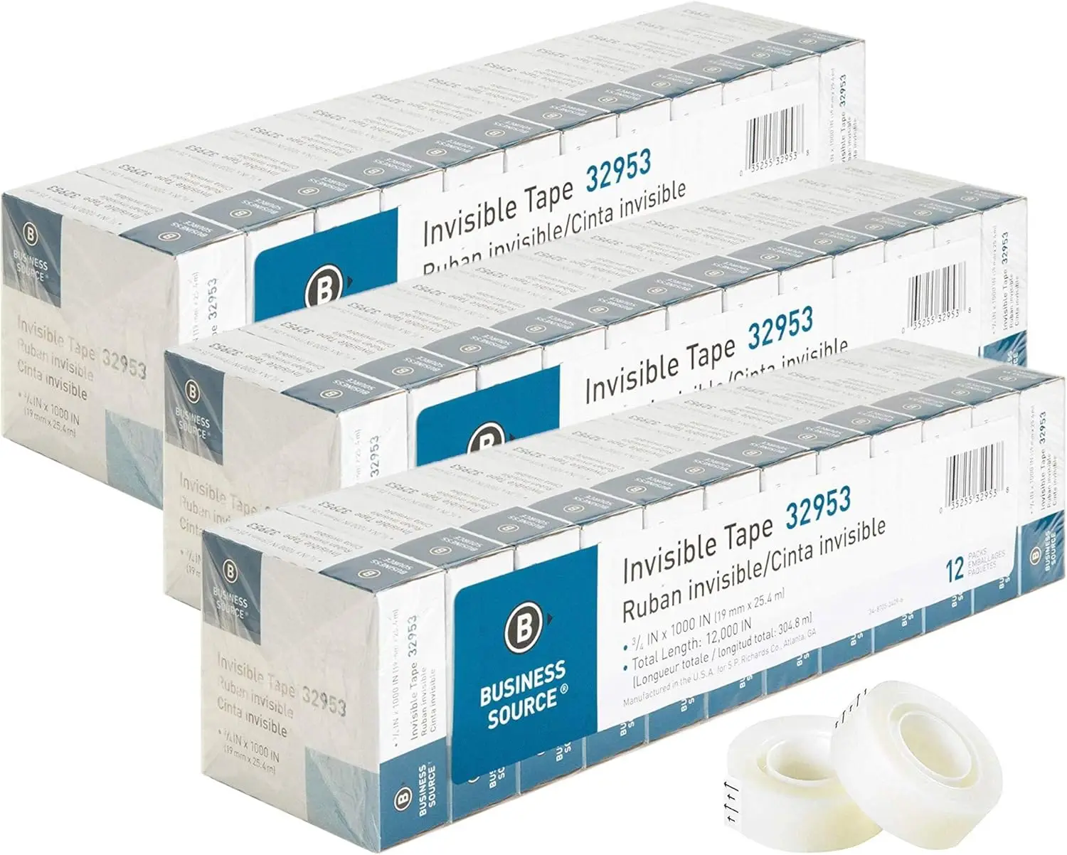 

Невидимая лента, 1 рулон, 3/4x1000, 36 шт./уп., прозрачная (32953)