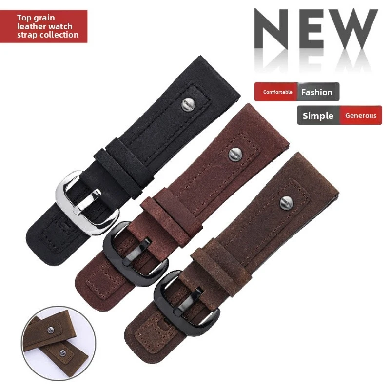 New High-End Luxury Cowhide Quick Release Watch Band Men Women 28mm Universal Leather Bracelets Watchband Leather Watch Strap