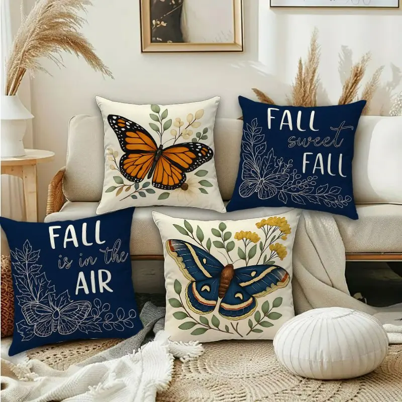 Fall Butterfly Pillow Covers, 