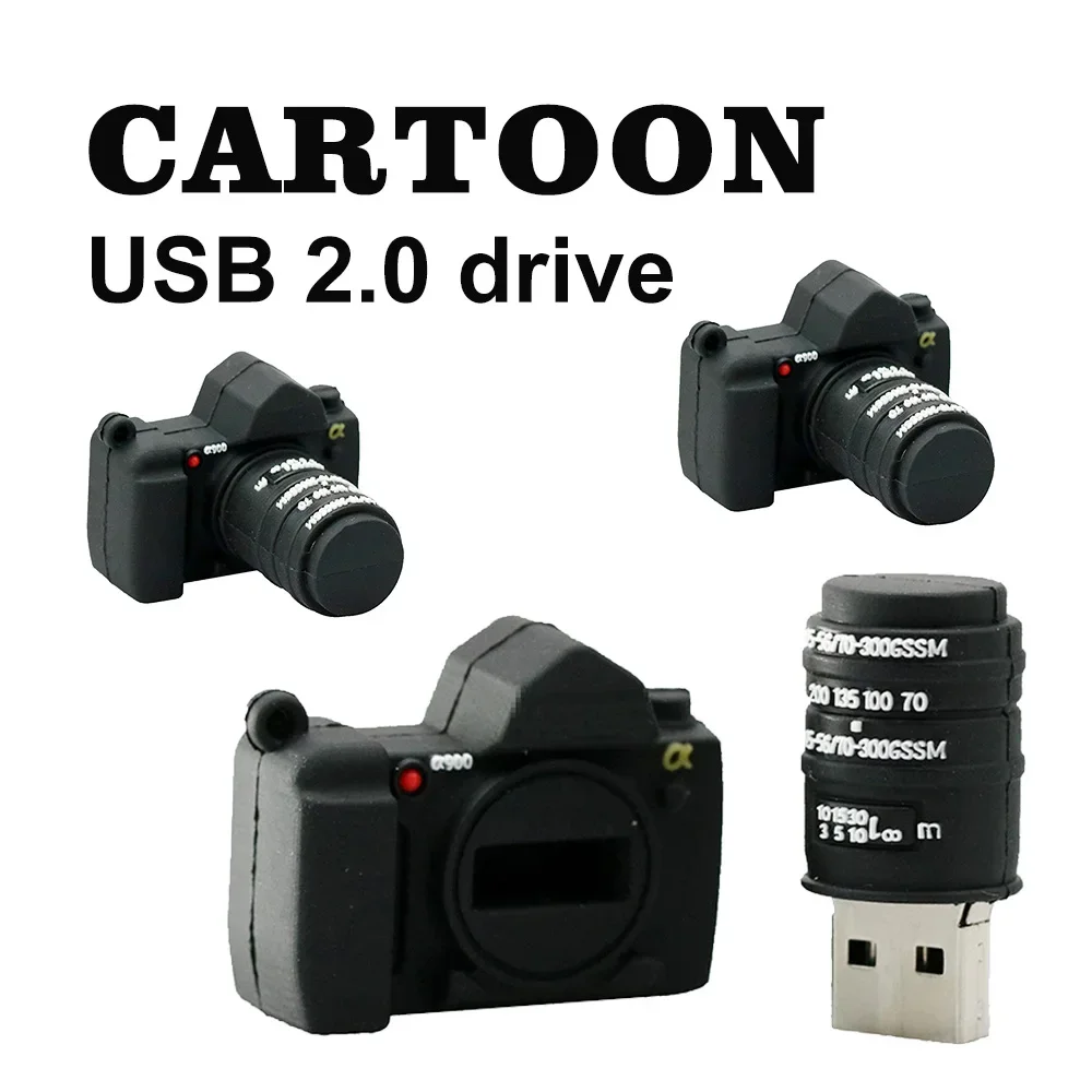 Clé USB de dessin animé 2.0 pour la photographie, lecteur flash, modèle d'appareil photo, 4 Go, 8 Go, 16 Go, 32 Go, 64 Go, 128 Go