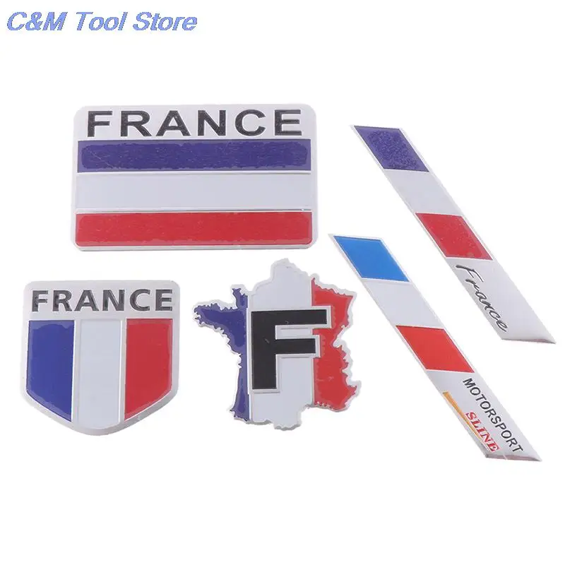 Car Styling 3D Aluminum France Flag Emblem Badge Car Sticker Decals Car-Styling For Peugeot 307 206 207 Citroen Renault DS C2 C3