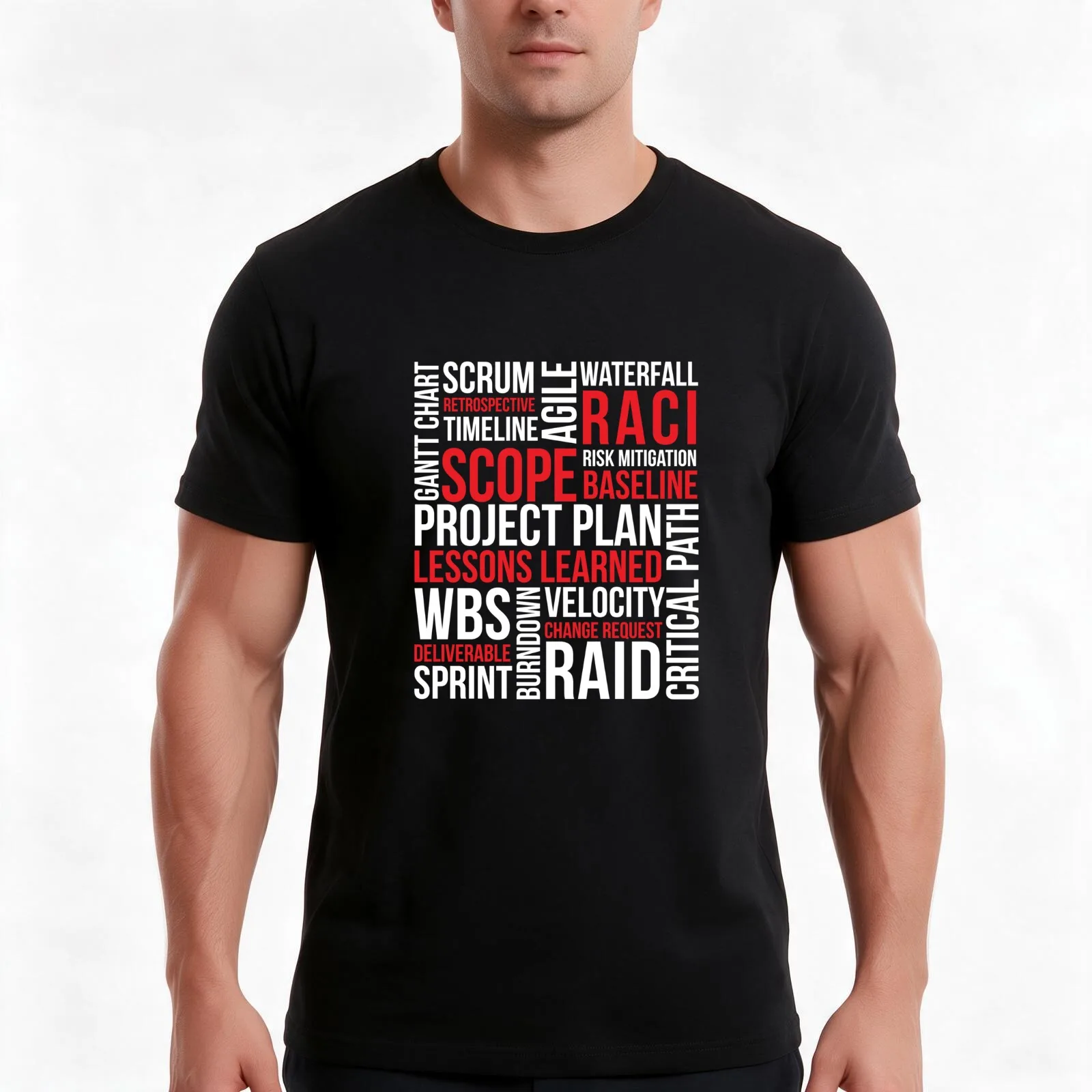 Project Management T-Shirt, Summer Casual Cotton Tee, Oversized Streetwear Tops, Vintage Graphic Print, Loose Fit Short Sleeve