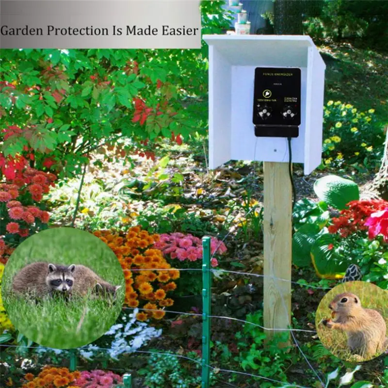 PZHI Electric Fence for Energizer 5000V 0.1J for Briidea Animal Deterrent 8 Acre Coverage US Plug for Livestock Wildlife Control