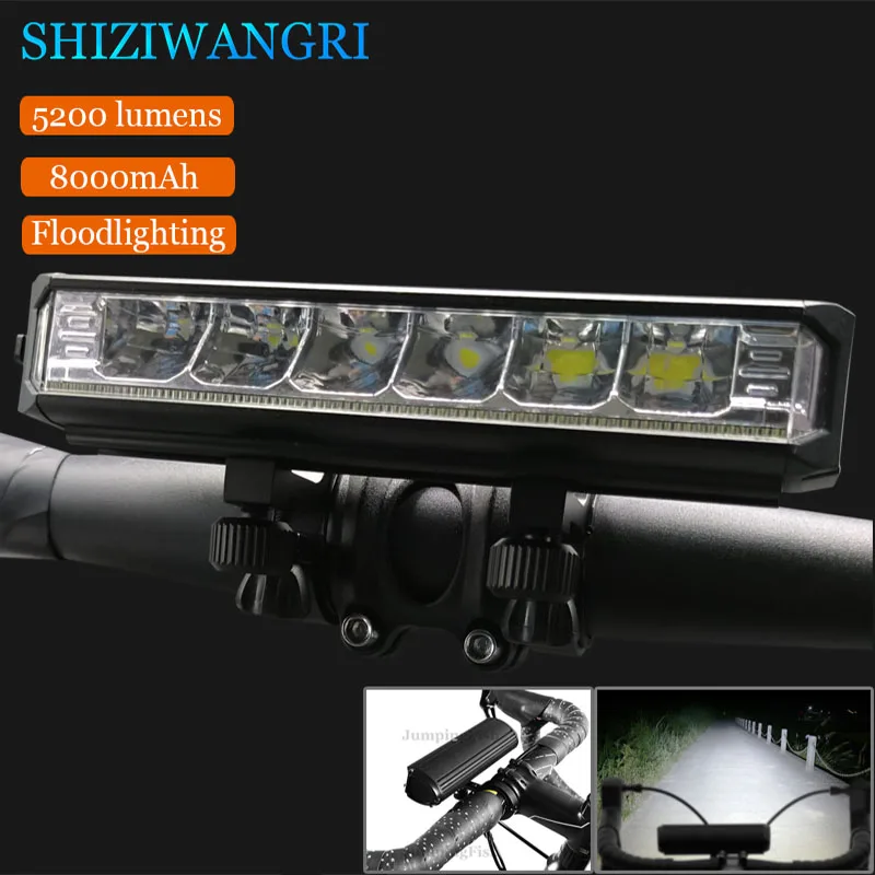 Super Bright Bicycle Light Front 5200Lumen MTB Bike Light Rechargeable 8000mAh Waterproof Bicycle Lamp LED Back Bike Accessories