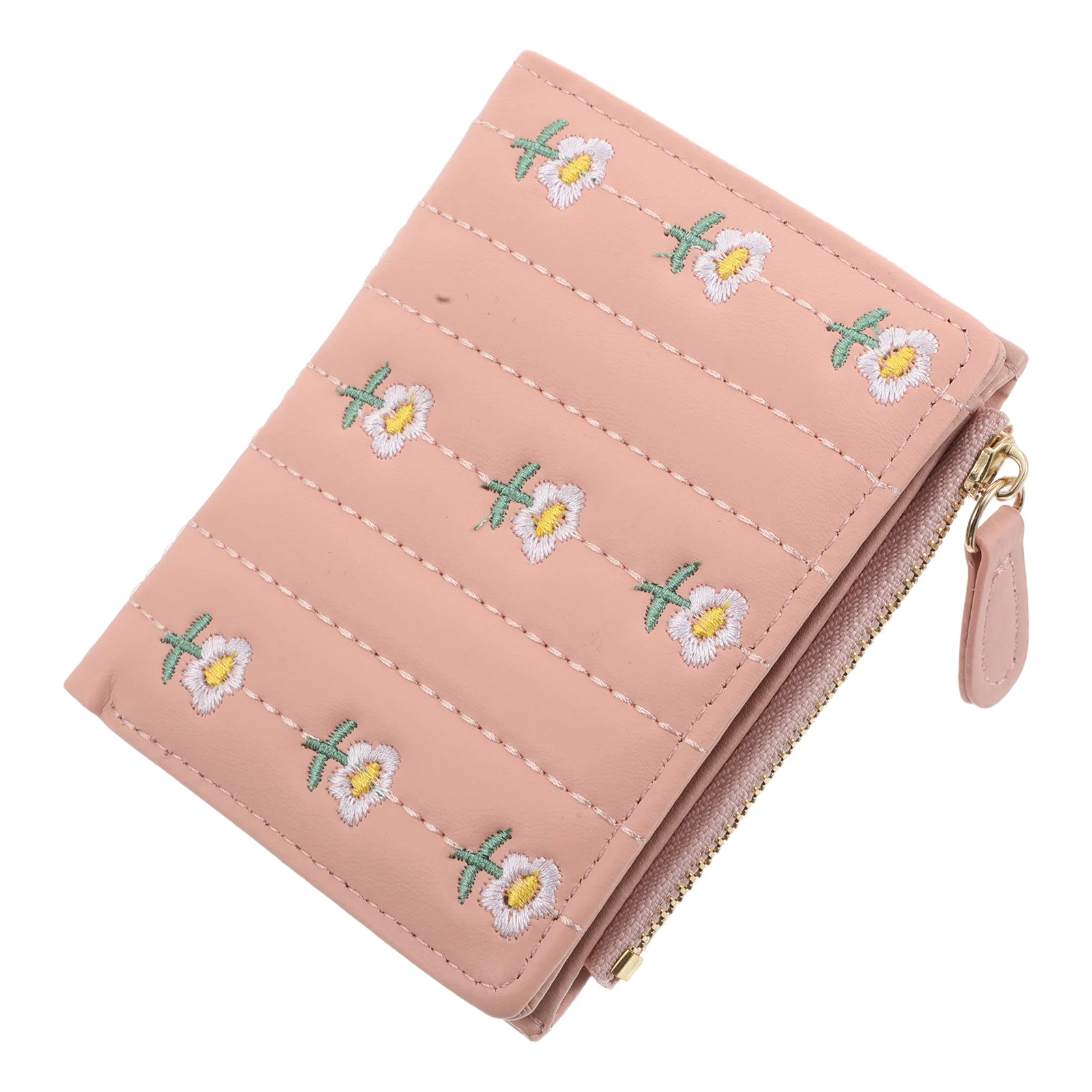 

Cute Embroidered Wallet for Women PU Bifold Compact Design with Floral Pattern Small Coin Purse Card Holder Pouch Travel