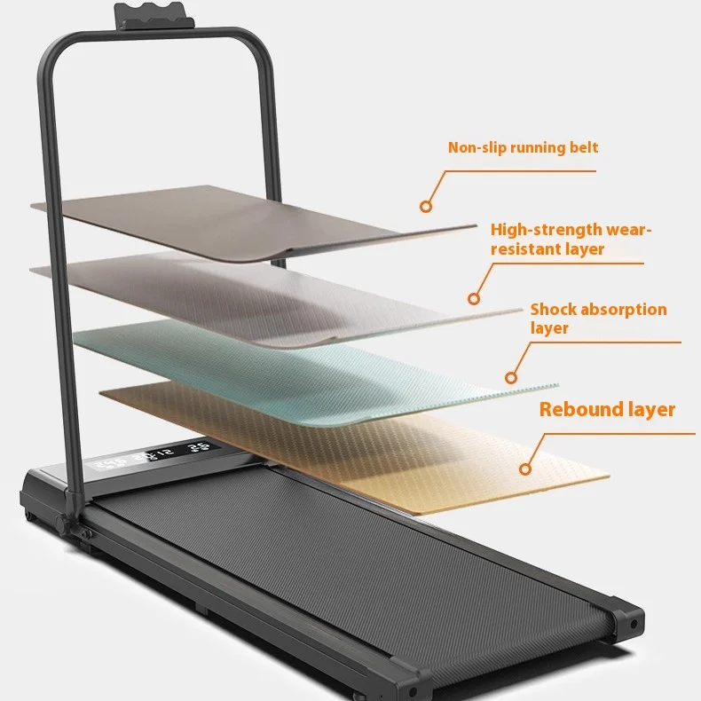 New Electric Treadmill Walking Machine Foldable Fitness Equipment Small Household Sports Exercise Cross-Border Tablet Supported