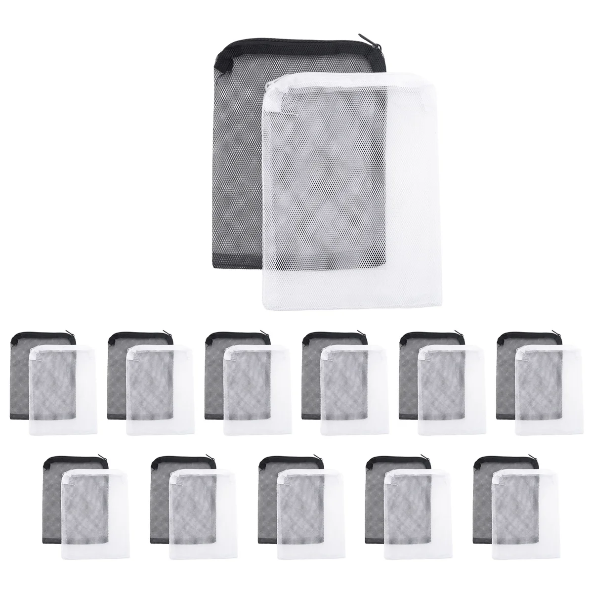 A1080Z~24 Pieces of Aquarium Filter Bag Media Mesh Filter Bag Reusable Mesh Bag for Granular Carbon, Bioball White and Black