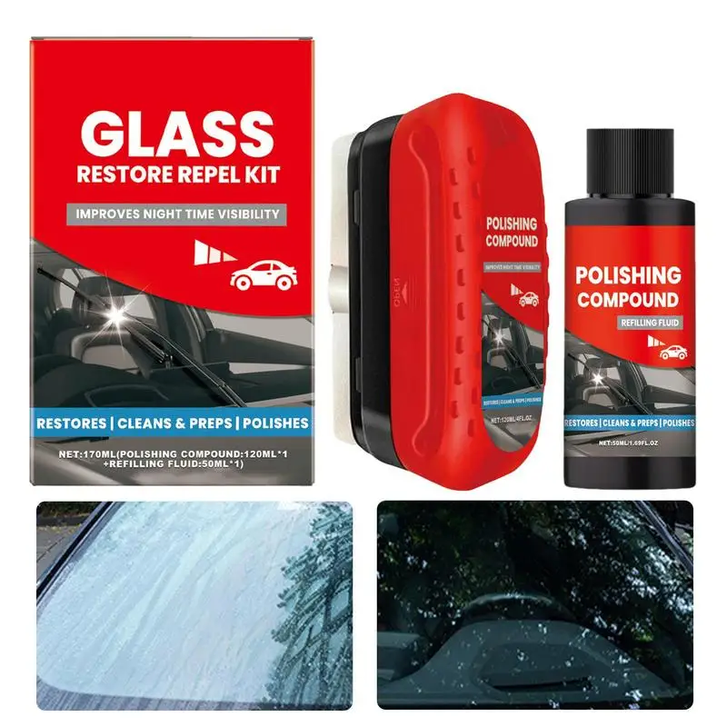 

Car Glass Oil Film Remover Auto Window Detailing Cleaner Glass Cleaning Board For Windshield Water Stain Remover For Car Window