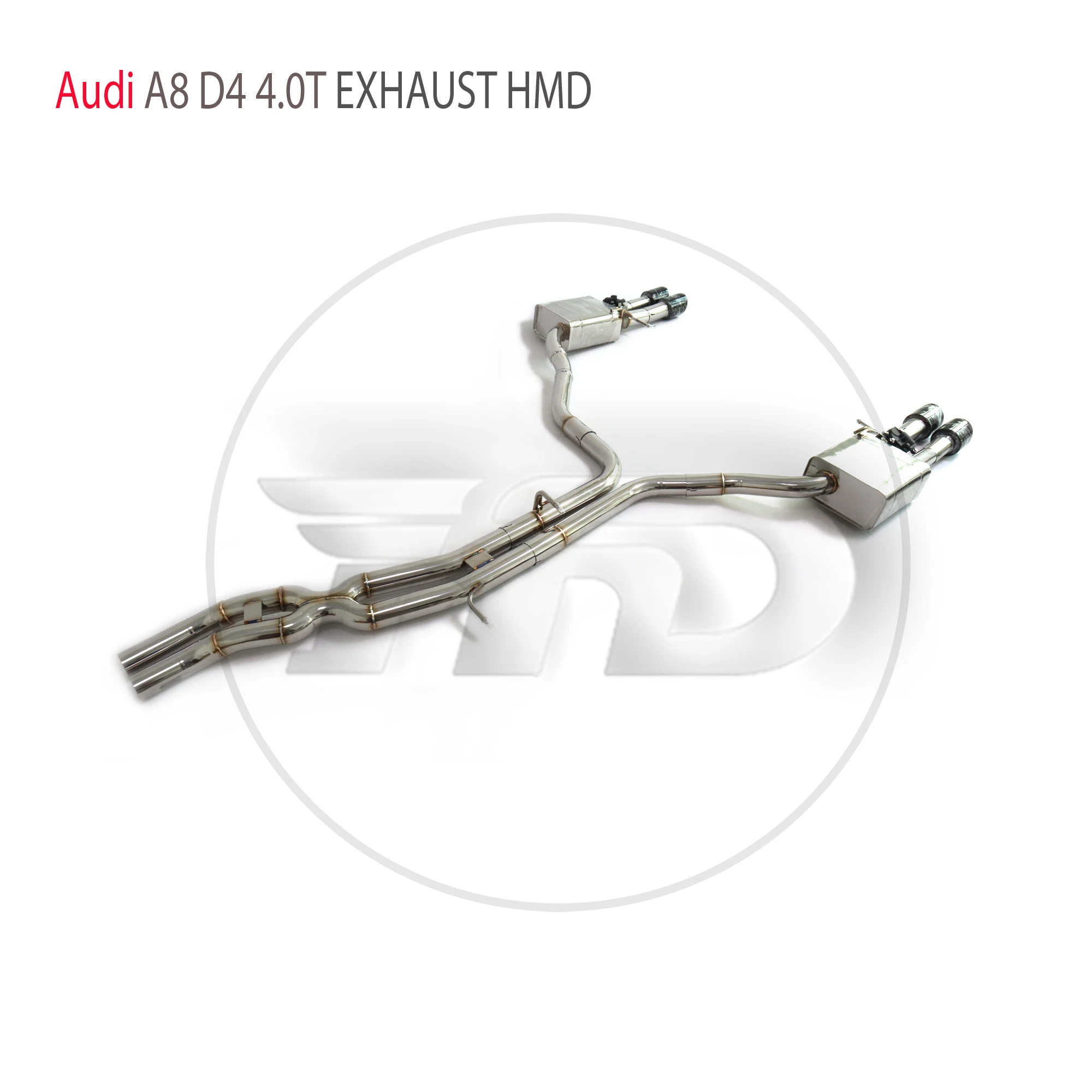 

HMD Stainless Steel Exhaust System Performance Catback for Audi A8 D4 4.0T Auto Modification Valve Muffler With X Pipe