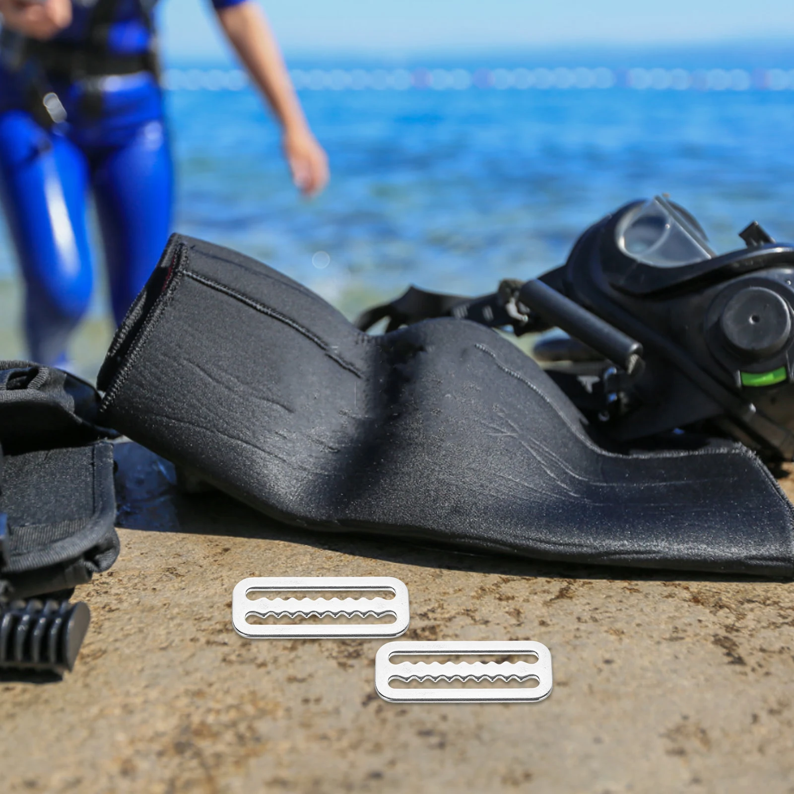 5 Pcs Stainless Steel Belt Buckle Scuba Diving Accessories Silver Weight Keepers