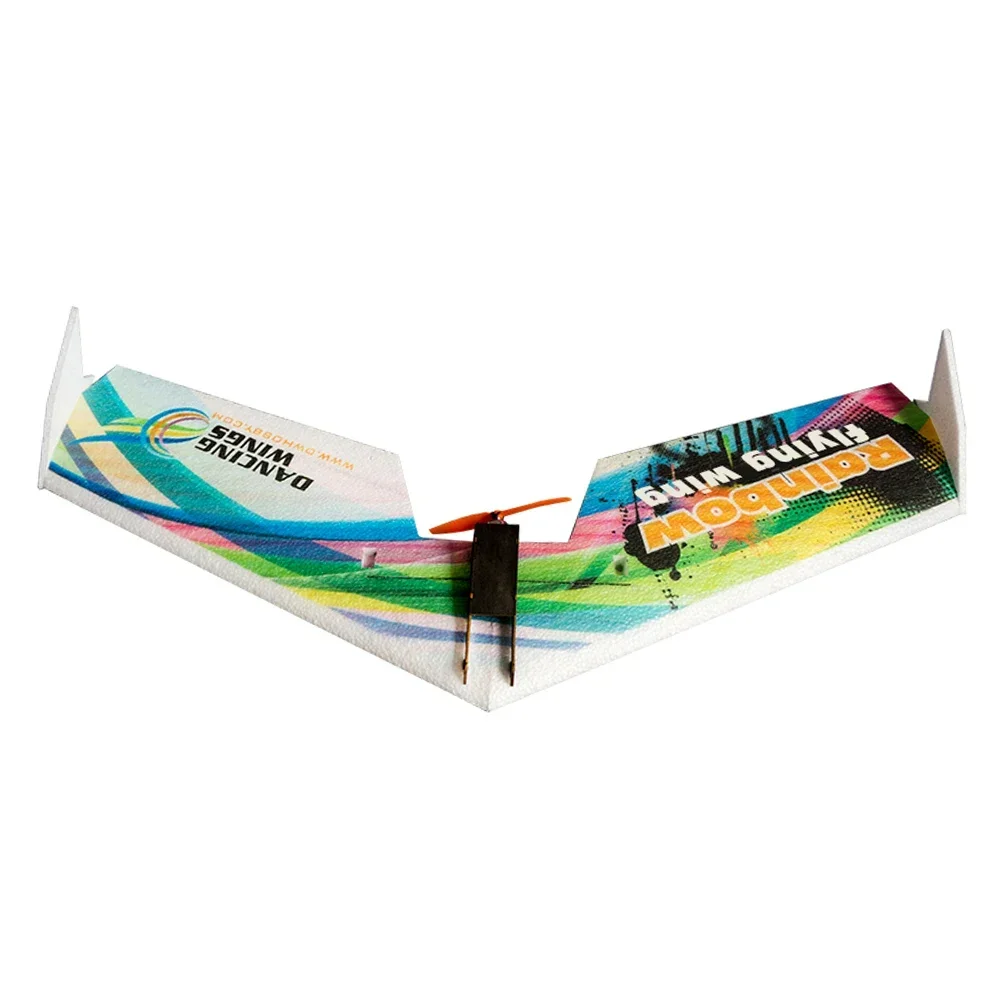 

L For Dancing Wings Hobby E0511 Rainbow Flying Wing V2 RC Airplane 800mm Wingspan Delta Wing Tail-pusher Aircraft KIT