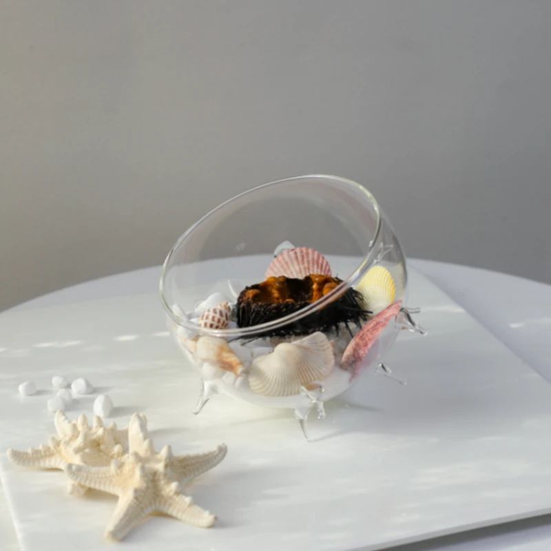 Solid color sea urchin hedgehog bowl molecular cuisine Italian dessert sashimi glass bowl hotel tableware
