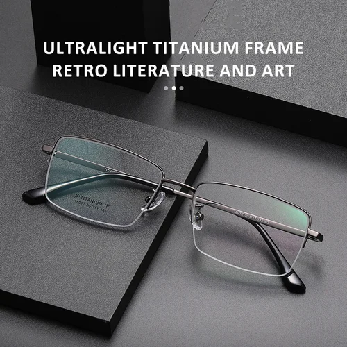 VICKY, monturas de gafas de titanio ultraligeras Retro simples y nuevas, gafas antiluz azul para hombres, se pueden personalizar con prescripción 18012