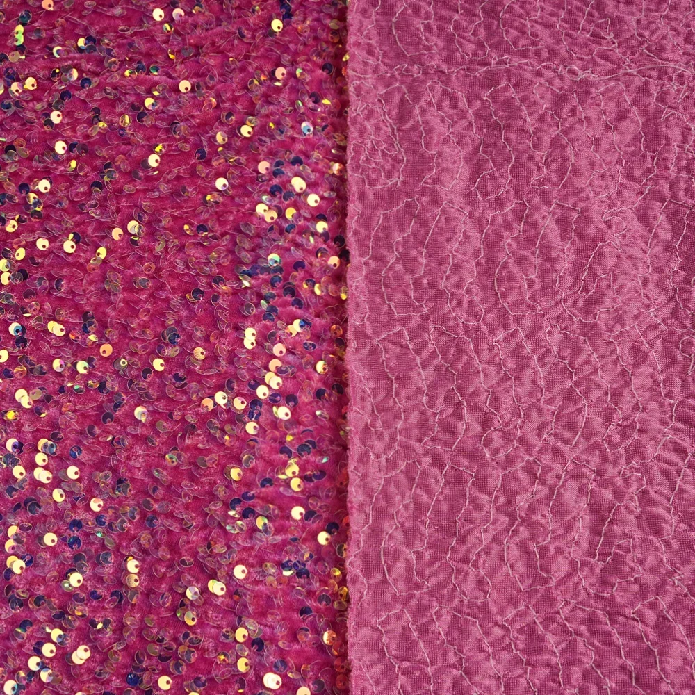 Tissu à paillettes scintillantes Crypt, velours de commande, robes de soirée, mariage élégant, fête Noiva, original F.C., 5 mètres