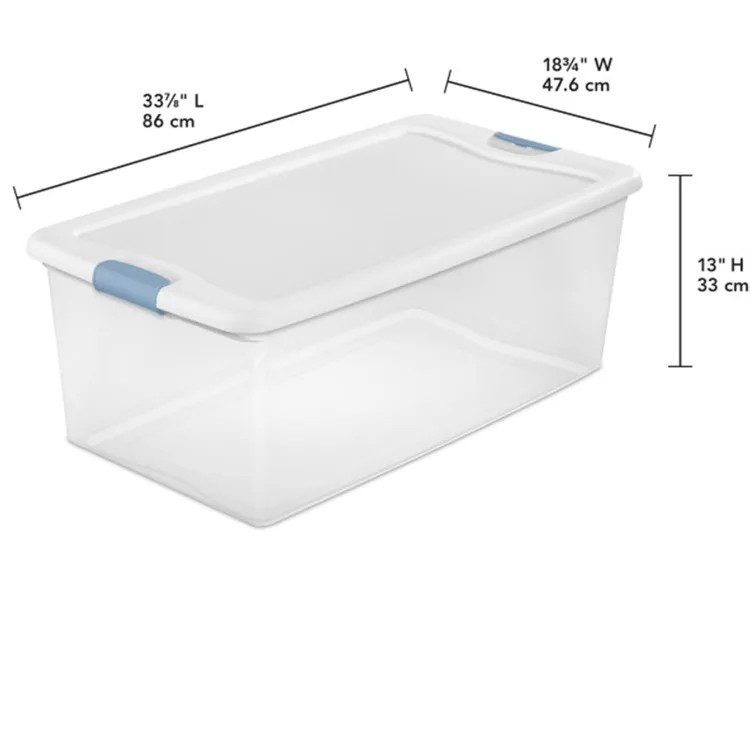 16-Pack Stackable Storage Bin with Lid, Clear Plastic Design, 106 Quart