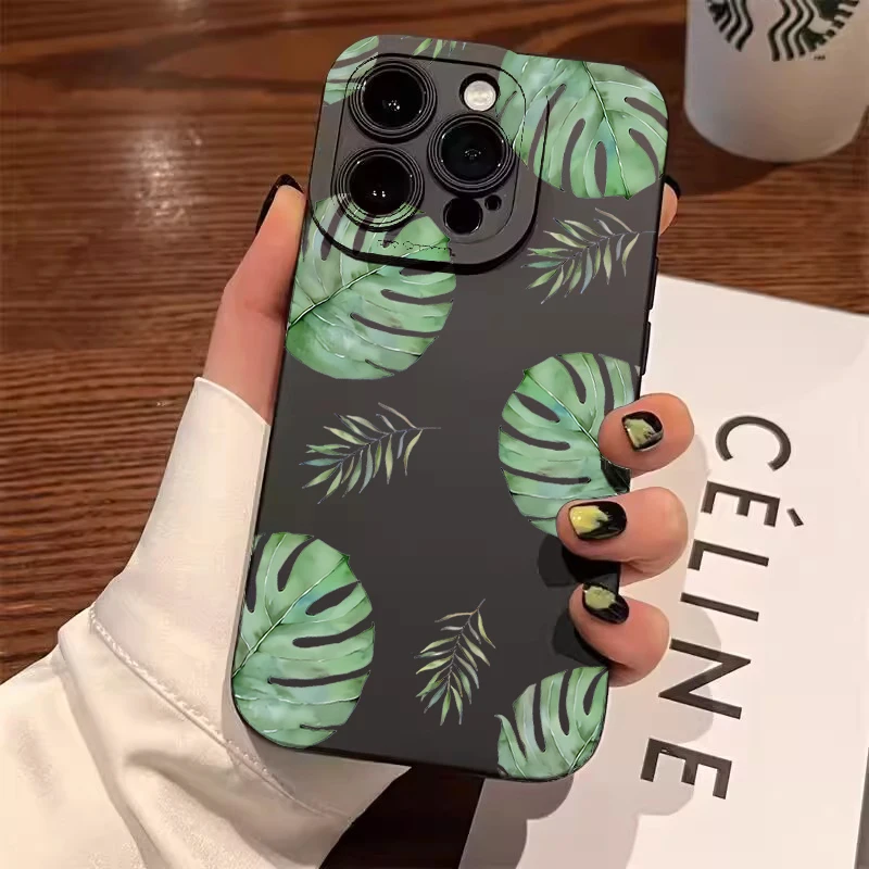 Palm Tree Leaf Flower Phone Cases For Samsung Galaxy S26 S25 Ultra S24 S23 Plus S22 Note 20 A55 A56 A35 A36 A16 A26 Soft Cover