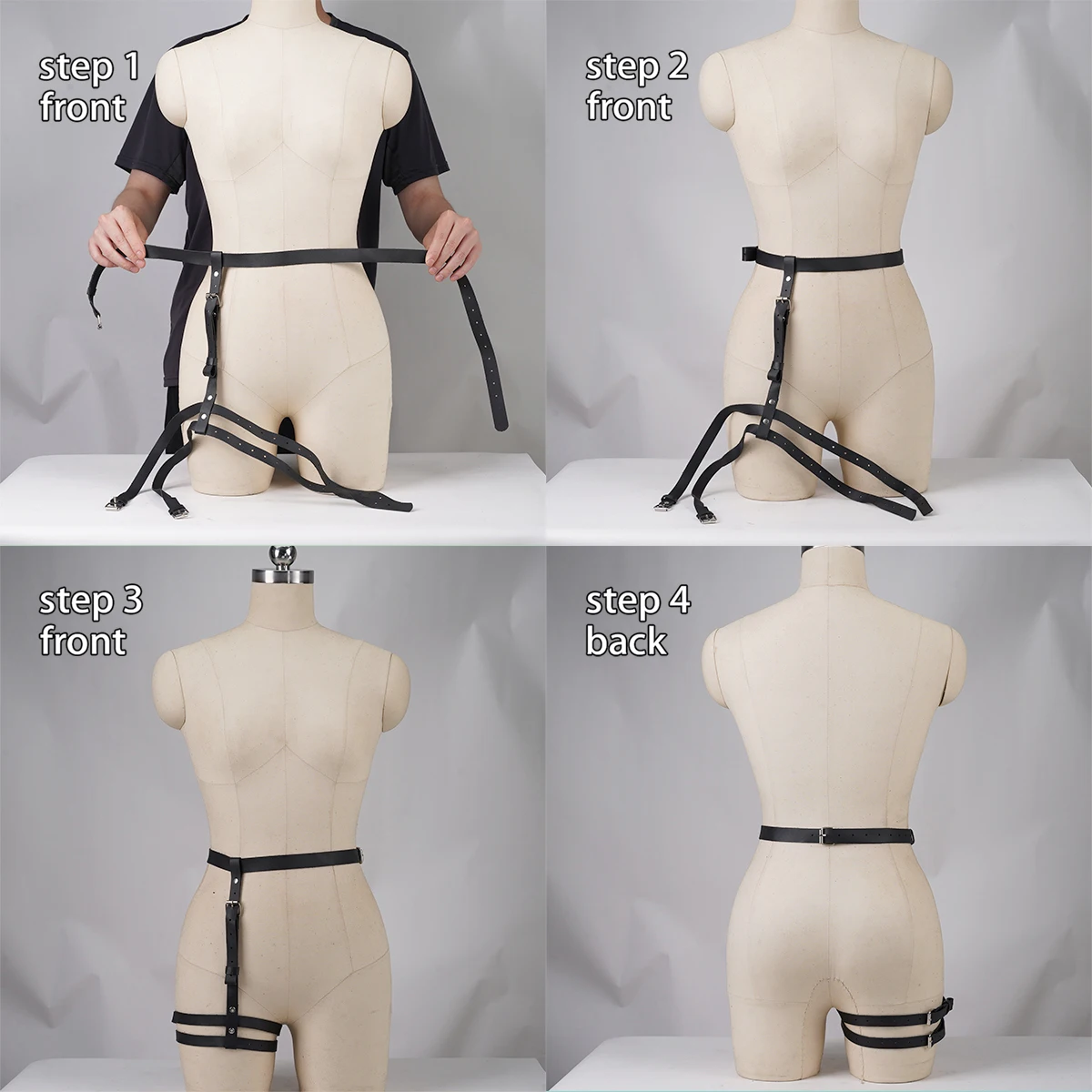 الجلود الفخذ الرباط حزام الساق تسخير مثير الساق تسخير الجلود عبودية تسخير والأربطة ناضجة مهرجان نادي ارتداء #6