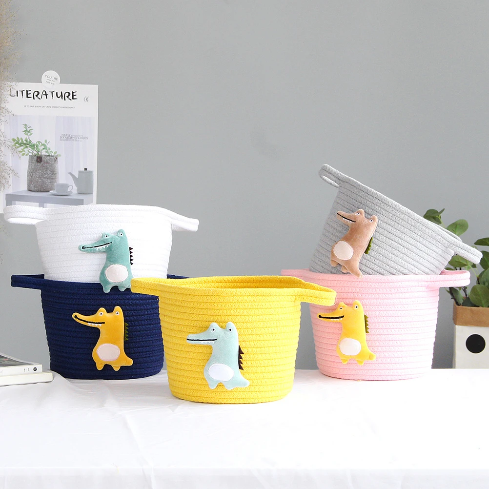 

Stylish Crocodile Storage Barrel Canvas Wear-Resistant Large Multifunctional Basket Home Accessories Cotton for Toys