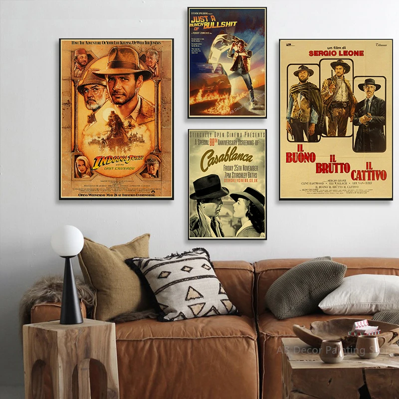 Old Movie Poster Vintage Classic Film Kraft Paper Prints Posters Retro Wall Art Painting Bar Club Home Room Cinema Decor Picture
