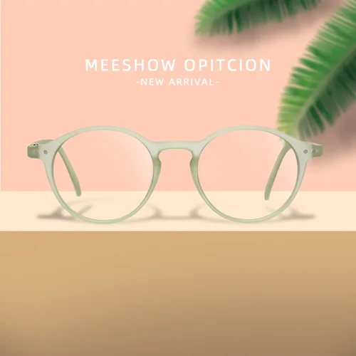 Marca Meeshow, gafas de lectura Retro transparentes a la moda, gafas bloqueadoras de luz azul, estilo europeo, hombres y mujeres, presbicia Anti 1816