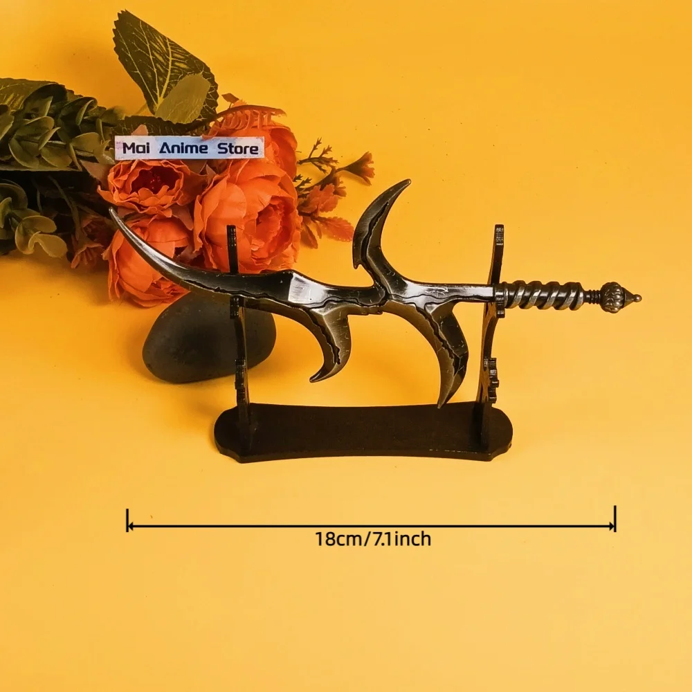 7.1 inch Anime Elden Zwart Mes Katana Originele Samurai Sabel Staal Elden Ninja Mes Echte Katana Metalen Zwaard Losse Speelgoed gift