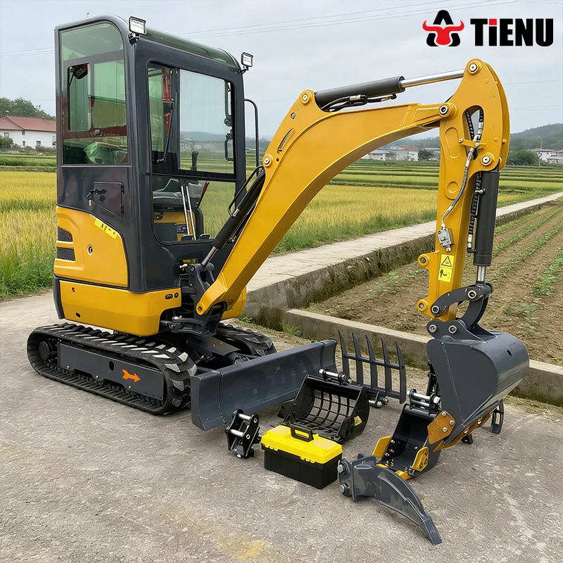 Excavadoras Económicas, Miniexcavadoras Pequeñas con Toldo Removible, Maquinaria de Construcción, Herramientas Hidráulicas