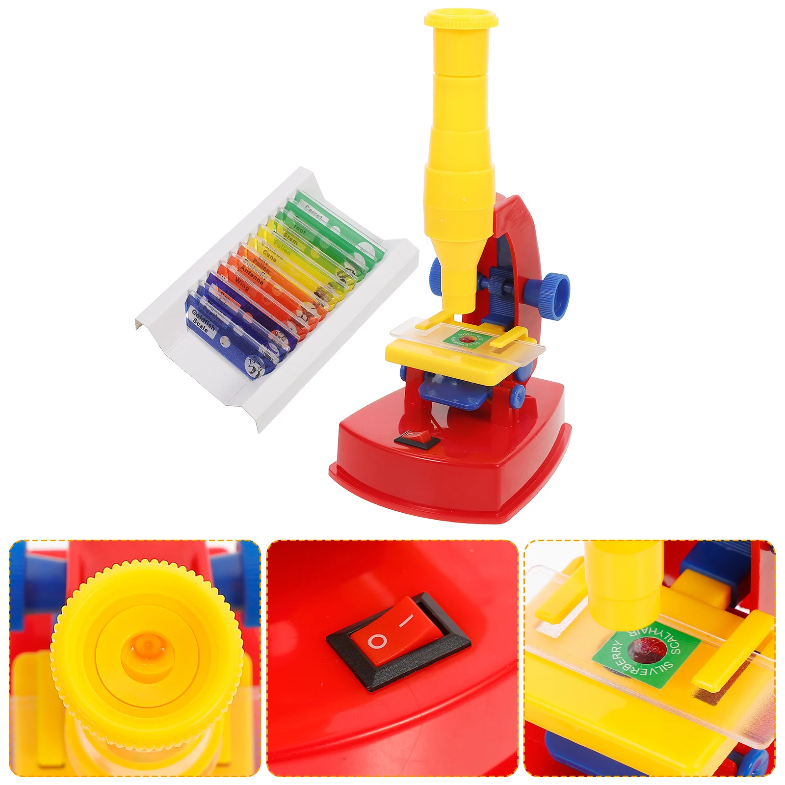 

1Set Kids Educational Microscope 150X Experiment Plaything Adjustable Tool for Children Science Exploration