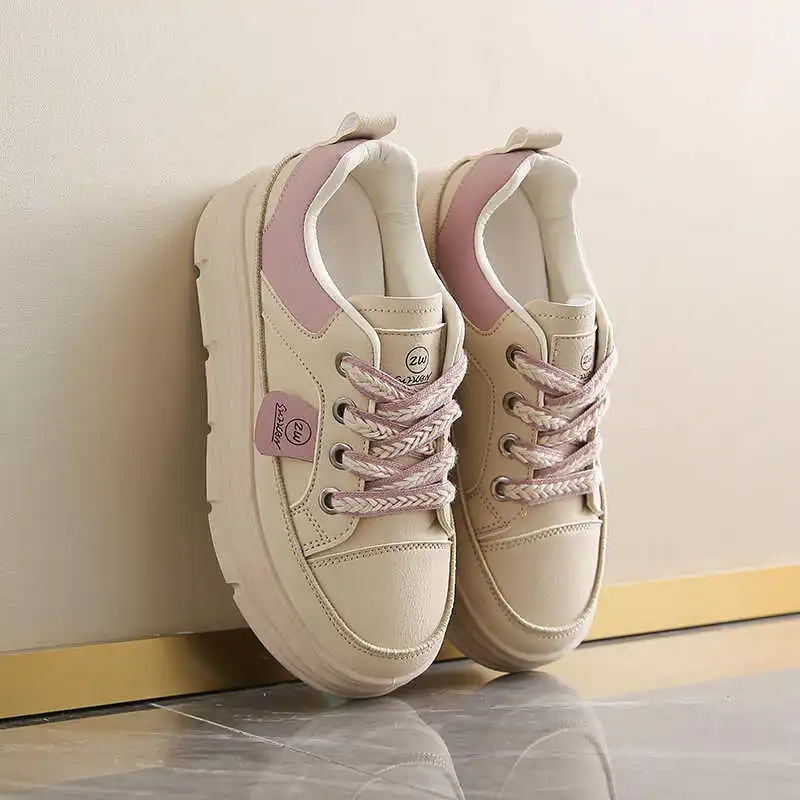 

Rubber Sole Thick Bottom Shoes Size 43 Woman Skateboarding Sneakers Offers Wine Boots Sport Tenismasculine Shoess 2025new