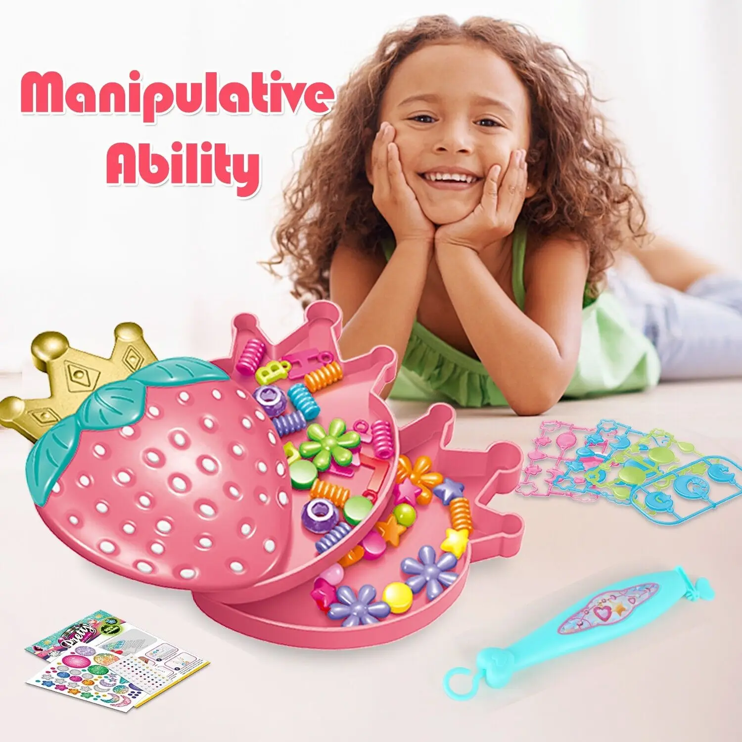 ชุดทําสร้อยข้อมือเด็ก, เชือกลูกปัด DIY, เกมถักมือเด็กประดับด้วยลูกปัด, เครื่องมือทําเชือกหัตถกรรม