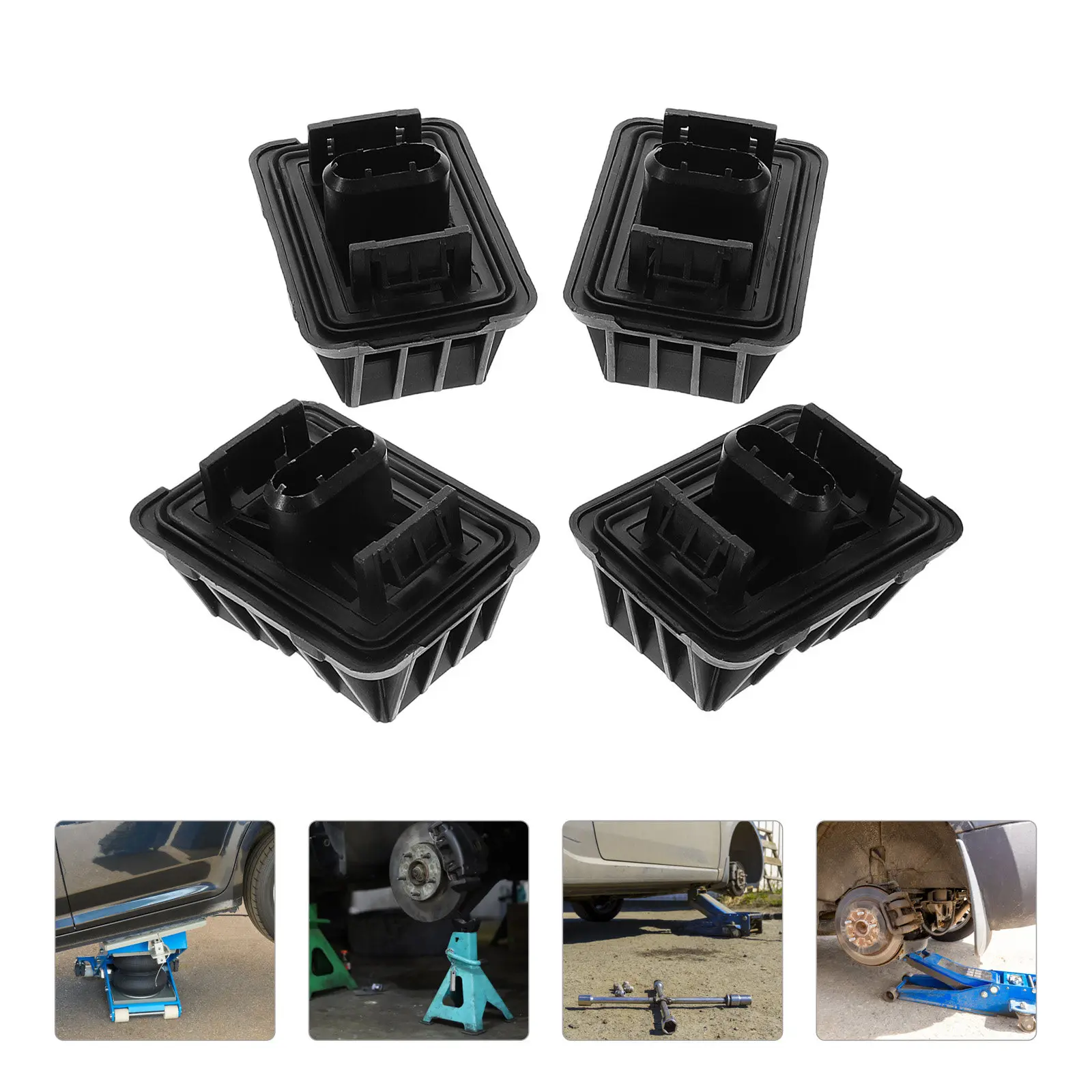4Pcs Rubber Lift Pads Heavy Duty Car Jack Accessories Anti Slip Stable Support Floor Jack Base Plate for Automotive Maintenance