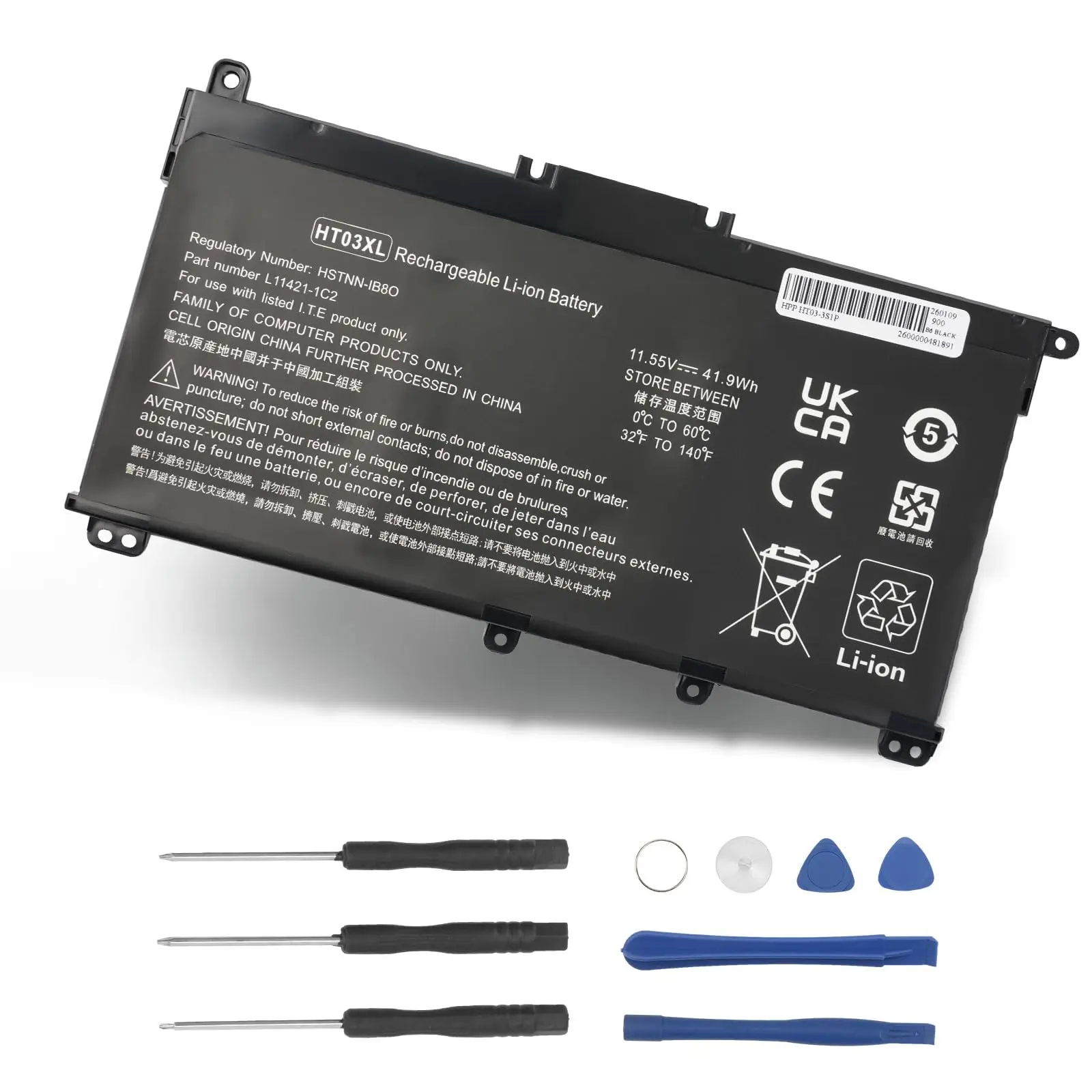 HT03XL Laptop Battery L11119-855 Battery Replacement for HP Pavilion | Compatible with 15-DA 15-DB 15-DW 15-CS 15-DY,17-BY 17-CA,14-CE0001LA 14-CE0014TU 14-CE0010CA HSTNN-LB8L L11421-421 250 255 G7 Series,