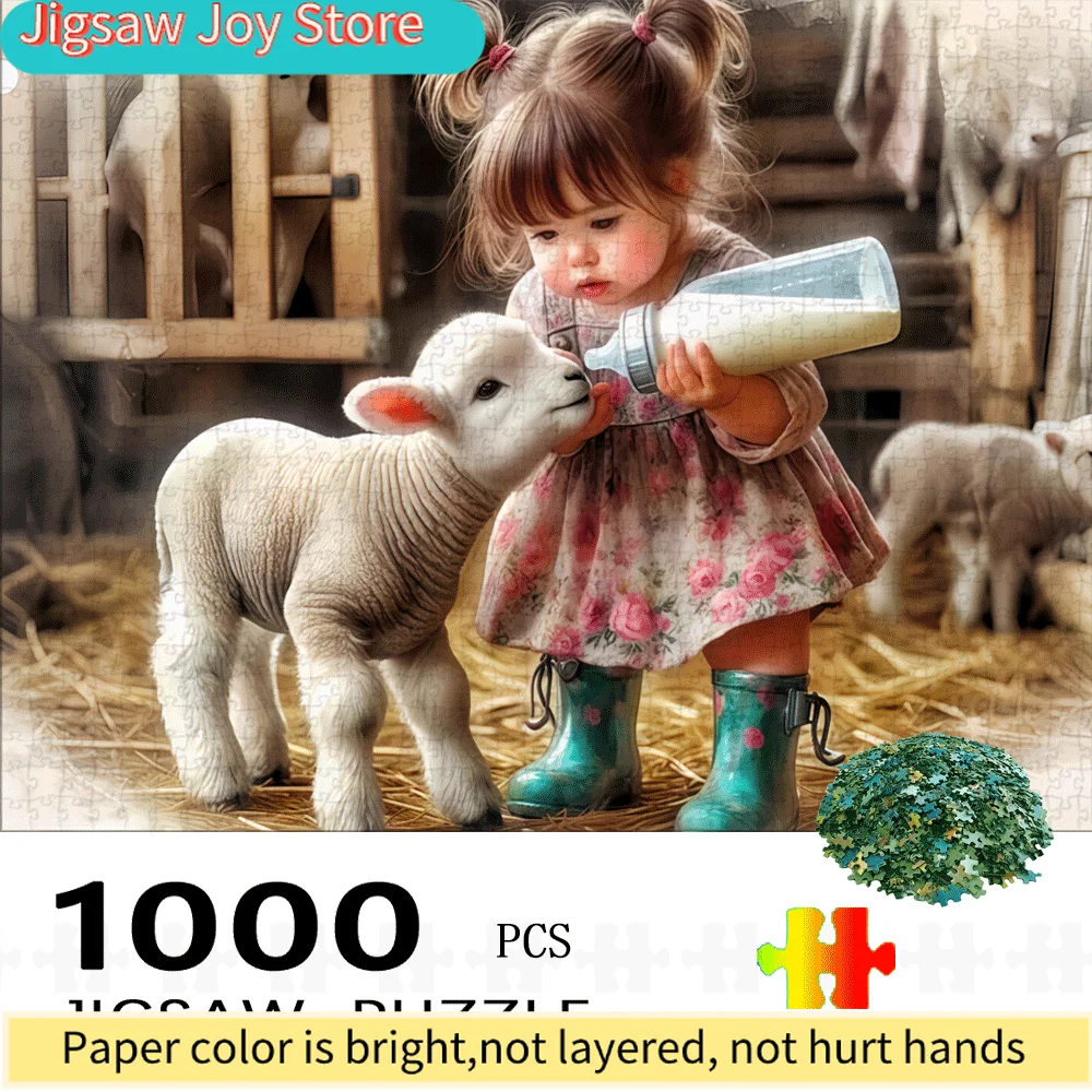 

Пазл «Девочка и ягненок» (1000 элементов) — идеально подходит для семейных вечеров, увлекательная головоломка с милым ягненком