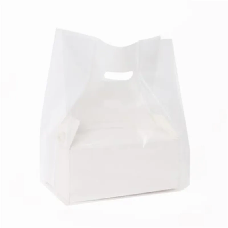 50Pcs/lot Transparent Plastic Gift Bag With Handle Christmas Wedding Party Gift Bag Candy Cake Baking Packaging Bag