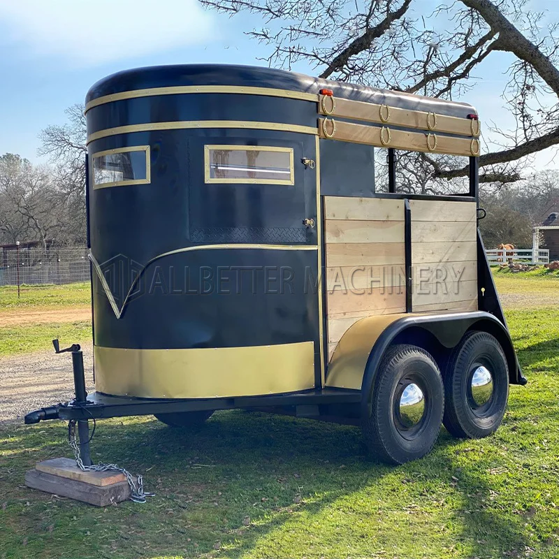 Allbetter Outdoor Mobile Retro Pizza Trailer Ice Cream Coffee Tea Vending Cart Fast Food Horse Box Van Food Truck