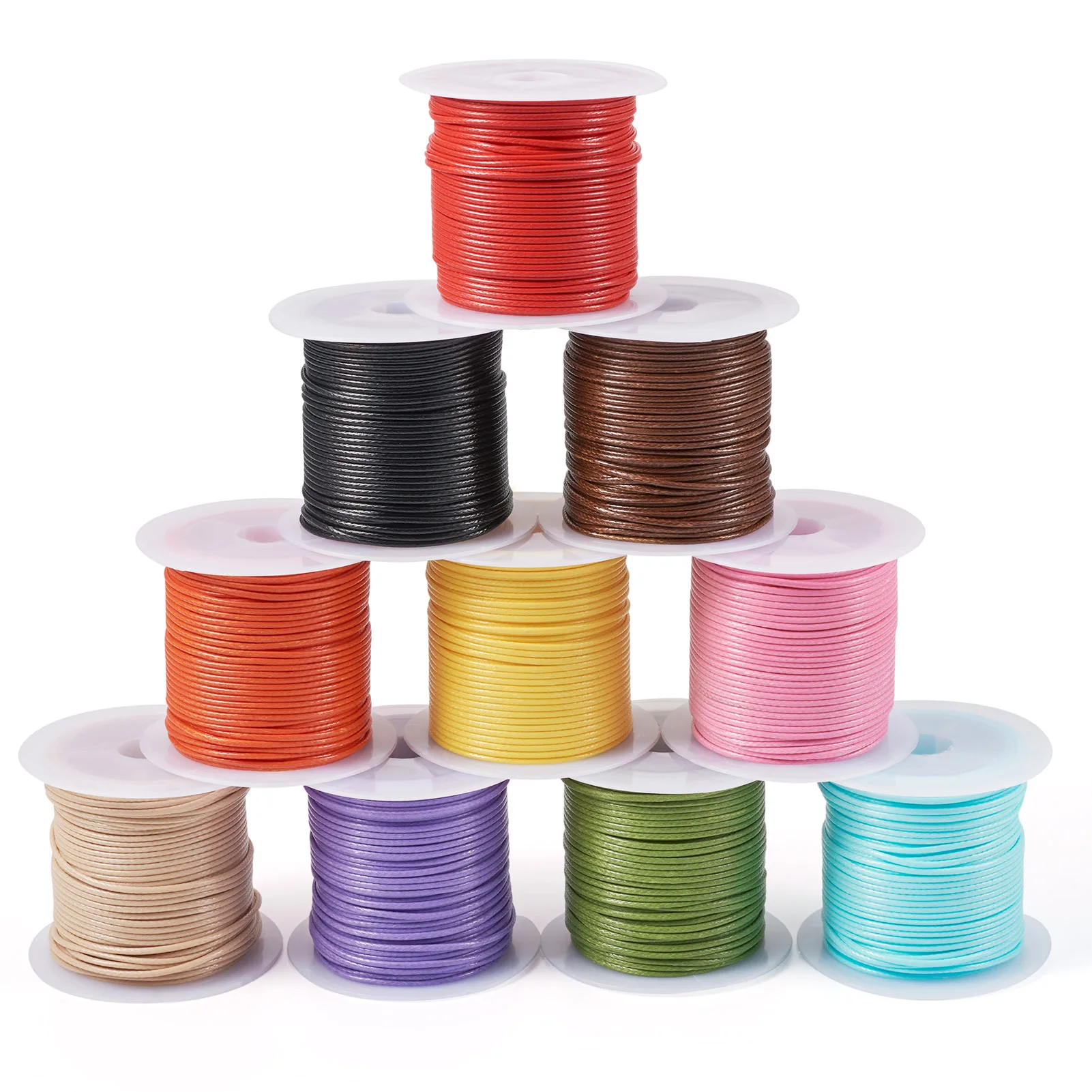 

10 Rolls 1mm Waxed Polyester Cords Round Thread String Mixed Color for Bracelet Necklace DIY Braided Rope Jewelry Making Crafts