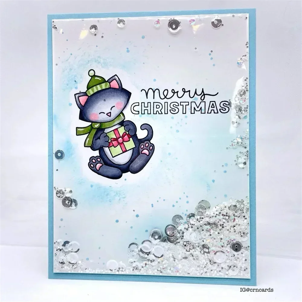 Animal Christmas Wishes Clear Stamps Metal Cutting Dies DIY Scrapbook Craft Emboss Photo Album Greeting Card Pumpkin Decoration