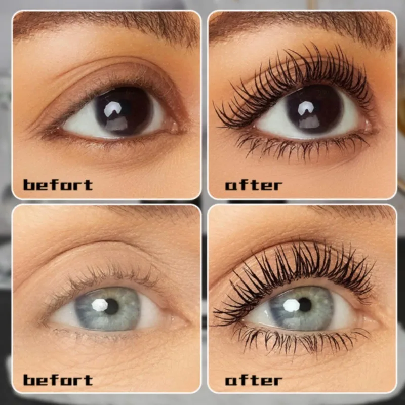 Mascara in fibra Ricci spessi, impermeabili e resistenti al sudore, ciglia mascara ricci a lunga durata e impermeabili