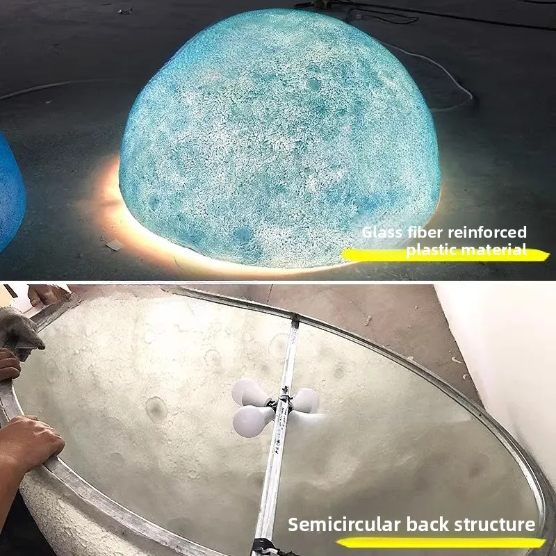 3D three-dimensional relief semi-round moon  landscaping ceiling wall  large planet  restaurant moon