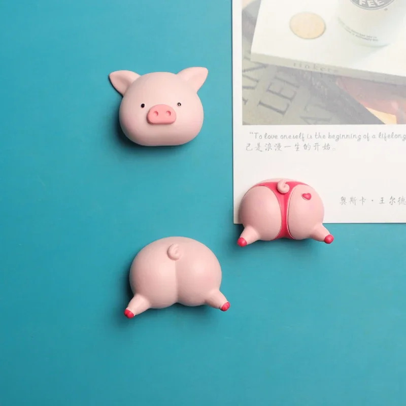 2pcs 3D Pig Magnetic Refrigerator Stickers,Photo Wall Resin Fridge Magnet, Creative Cute Magnets Souvenir Personalized Gifts