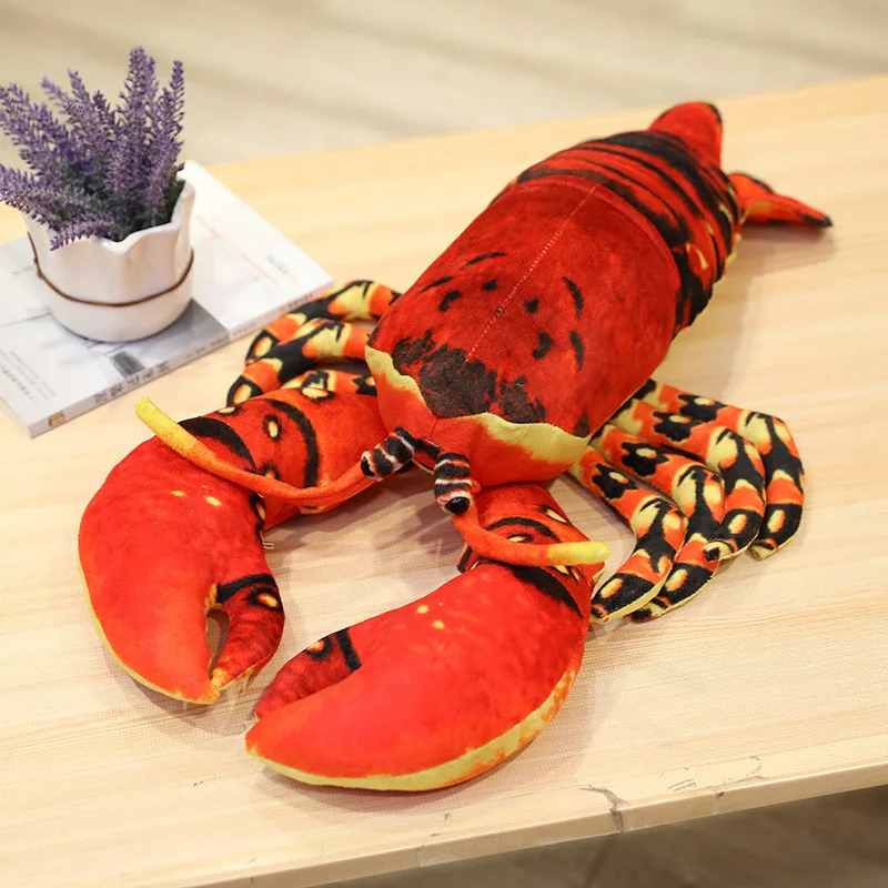 Simulation Lobster Plush Toy Soft Doll Kids Toy Sofa pillow photography prop Xmas Gift b2735