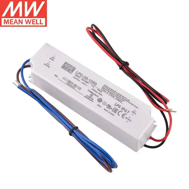 

MEAN WELL LPC-35-1050 1050mA Constant Current Single Output Switching Power Supply LED Driver IP67 Brand New Original Authentic