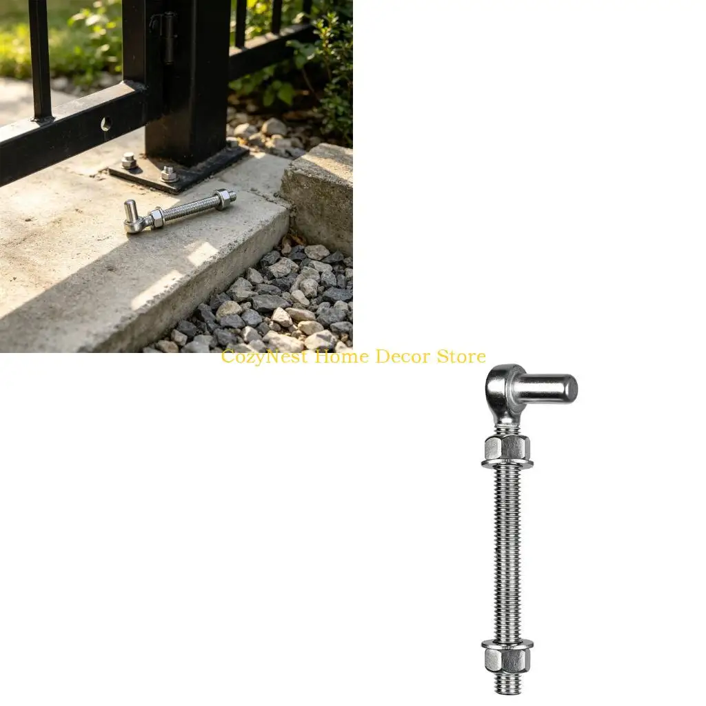 92MF Fence Gate Hinge Threaded Mount Part with 304 Steel J-Bolt Hardware
