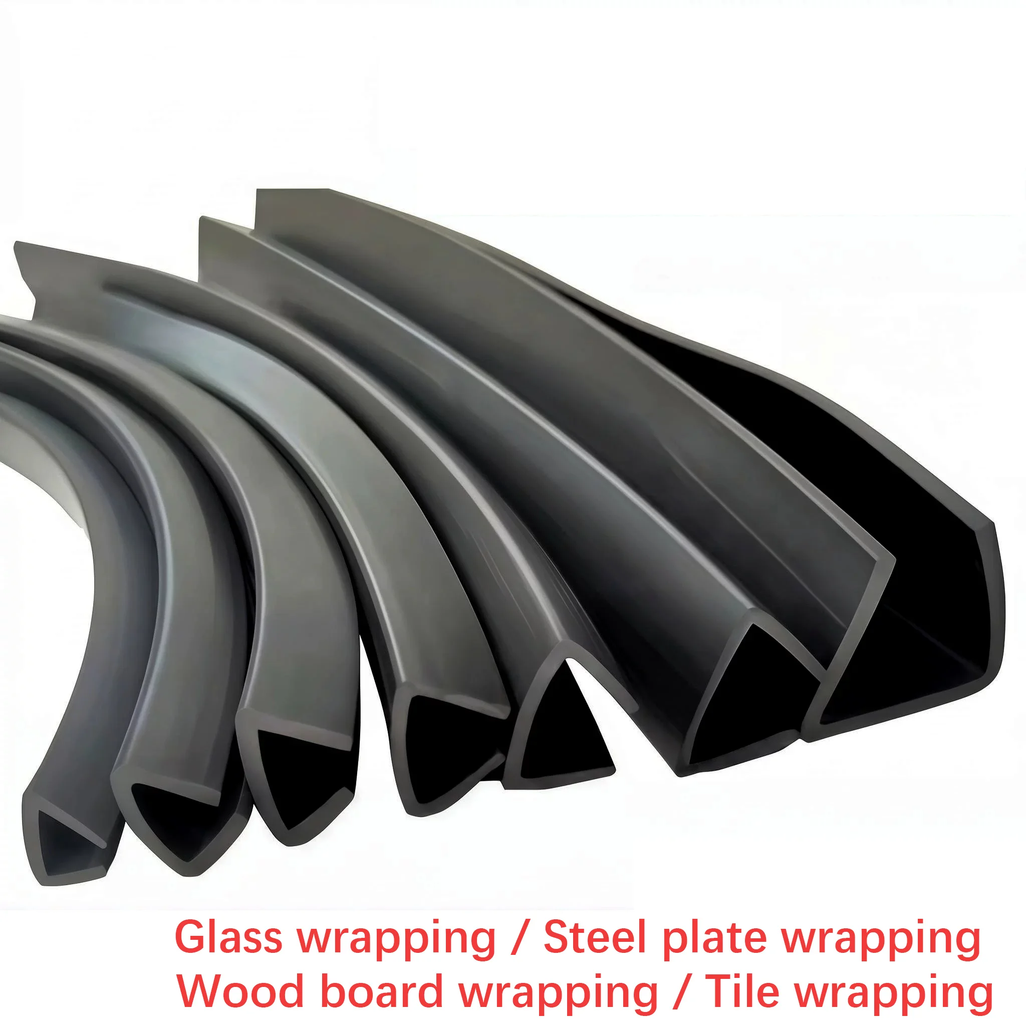 1m U-Shaped Rubber Strip Anti-Collision Edge Retainer for Glass Channel Distribution Box Cabinet - Durable Edge Protector