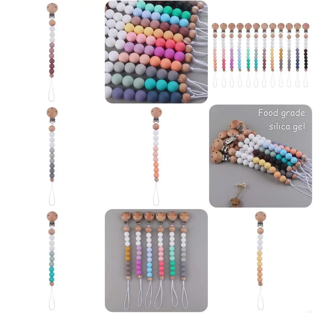 

Зажимы для соски, жевательные бусины, облегчение боли при прорезывании зубов, цепочка для пустышки, детский зажим для зубов L8RB