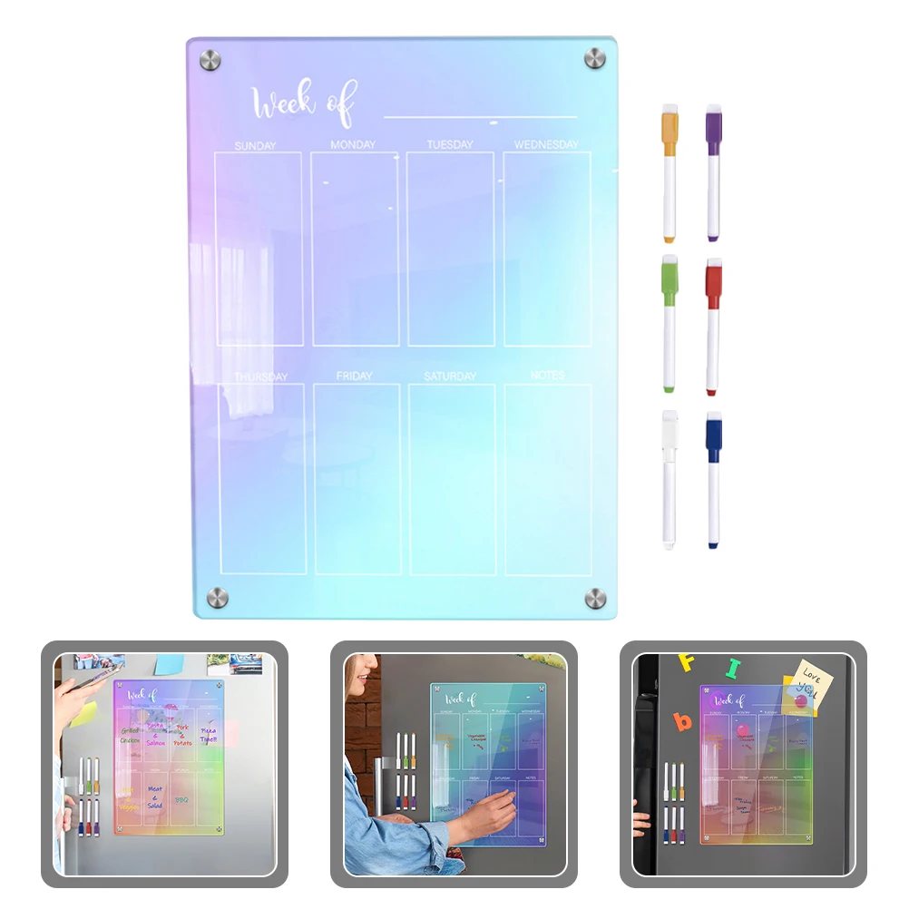 Notepad Pen Set Weekly Planner Board Fridge Schedule Calendar for Refrigerator Magnet Home Kitchen Memo Office