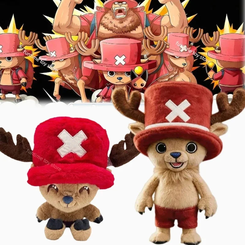 

Bandai Anime One Piece Chopper Plush Doll 22/26cm Ship Doctor Deer With Pink Hat Anime Peripherals Toy Birthday Christmas Gifts