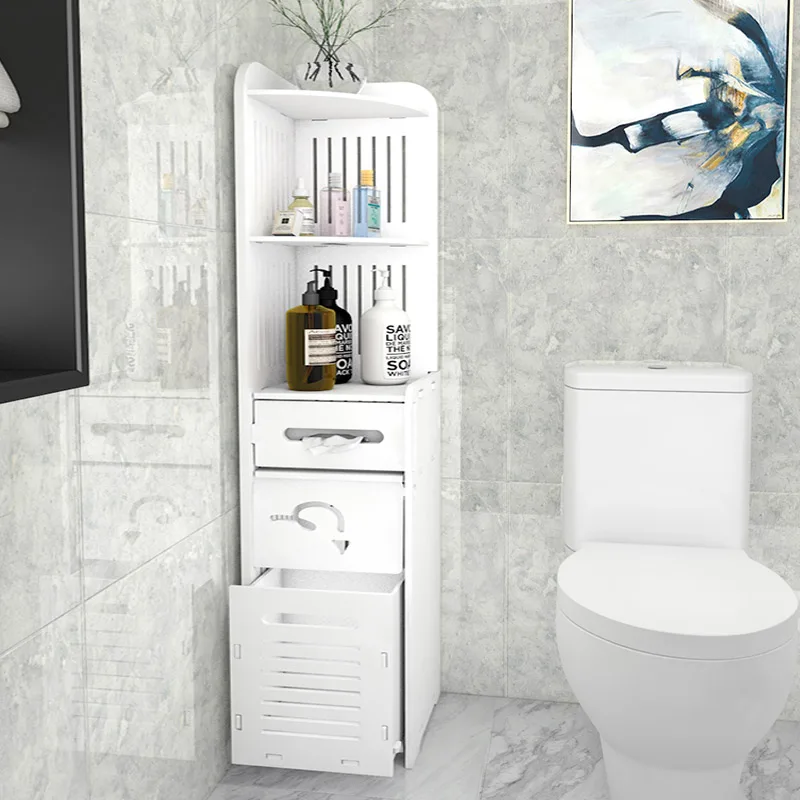 

Bathroom toilet shelf without punching, multi-layer tripod, floor-standing toilet, toilet plastic storage shelf