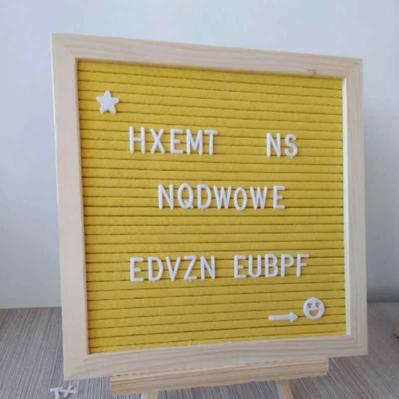 10x10 Inch Home Decor Felt Letter Board Convey Information Corkboard Oak Wood Message Boards Decoration Message Decoration