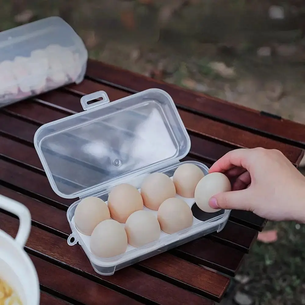 Egg Box 3/4/8 Grids Egg Holder Container for Outdoor Camping Picnic Eggs Box Case Anti-fall Egg Storage Box Kitchen Organizer